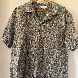 Men's Floral Button Down Shirt - Multicolor